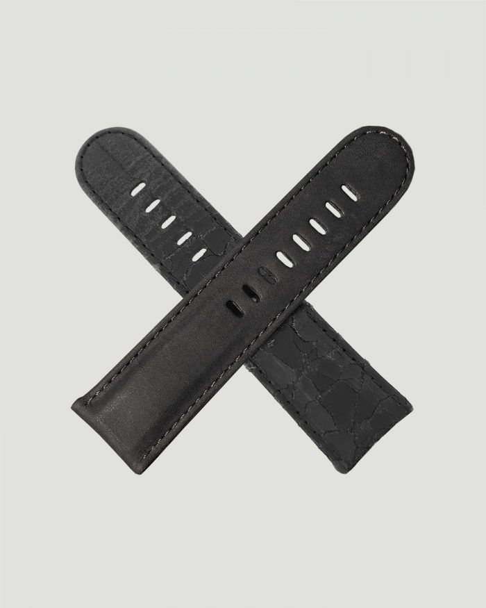 Black cracked watch strap