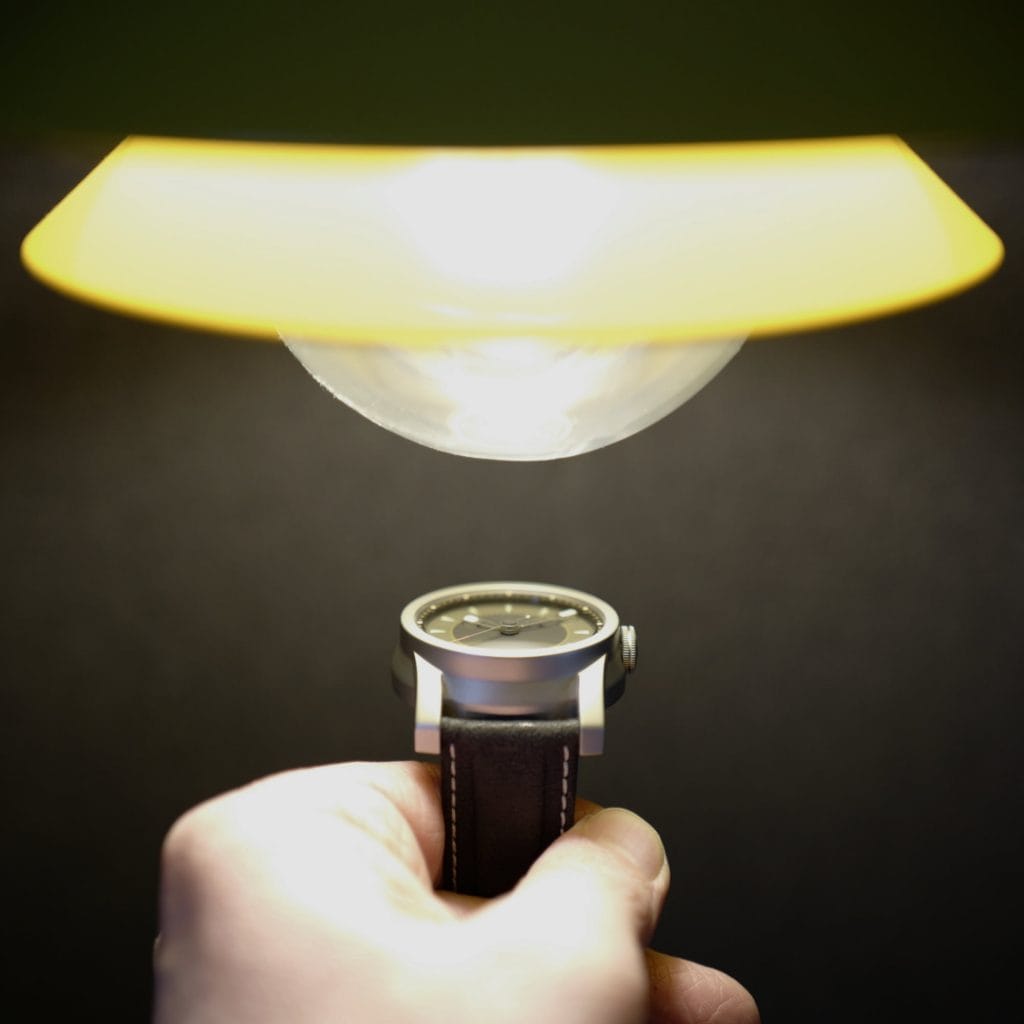 Daymark watch under a lamp