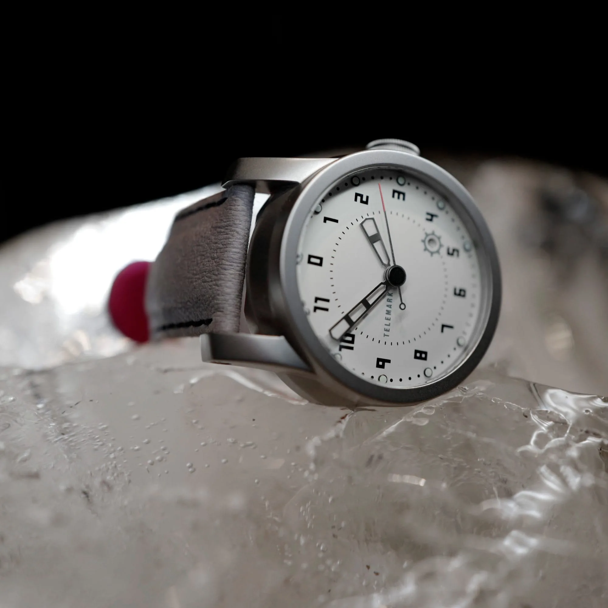 Telemark, white watch, on block of ice