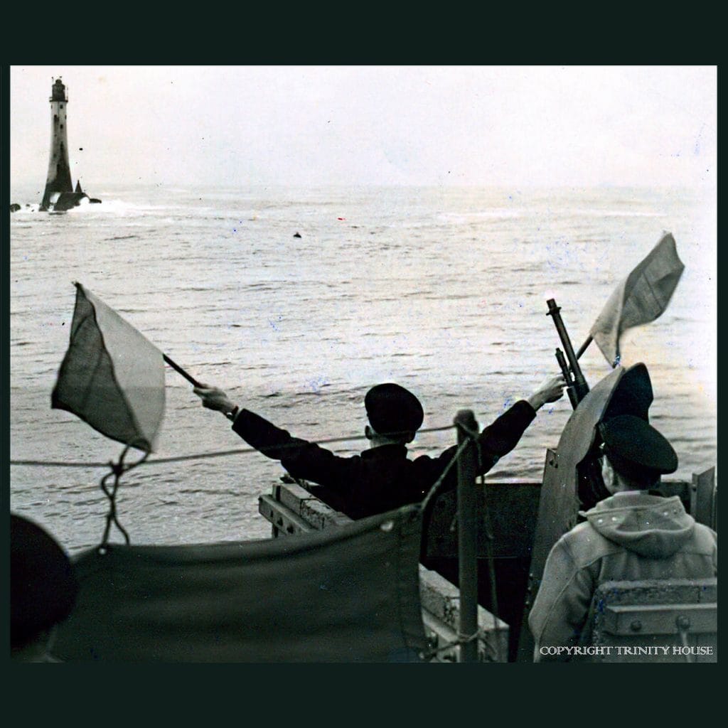 Semaphore flags at sea