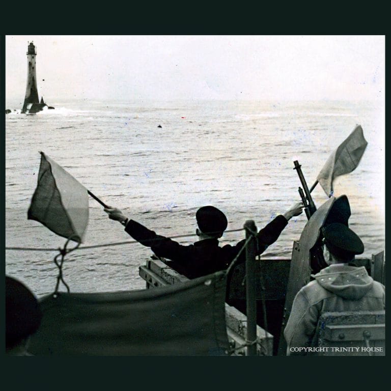 Semaphore flags at sea