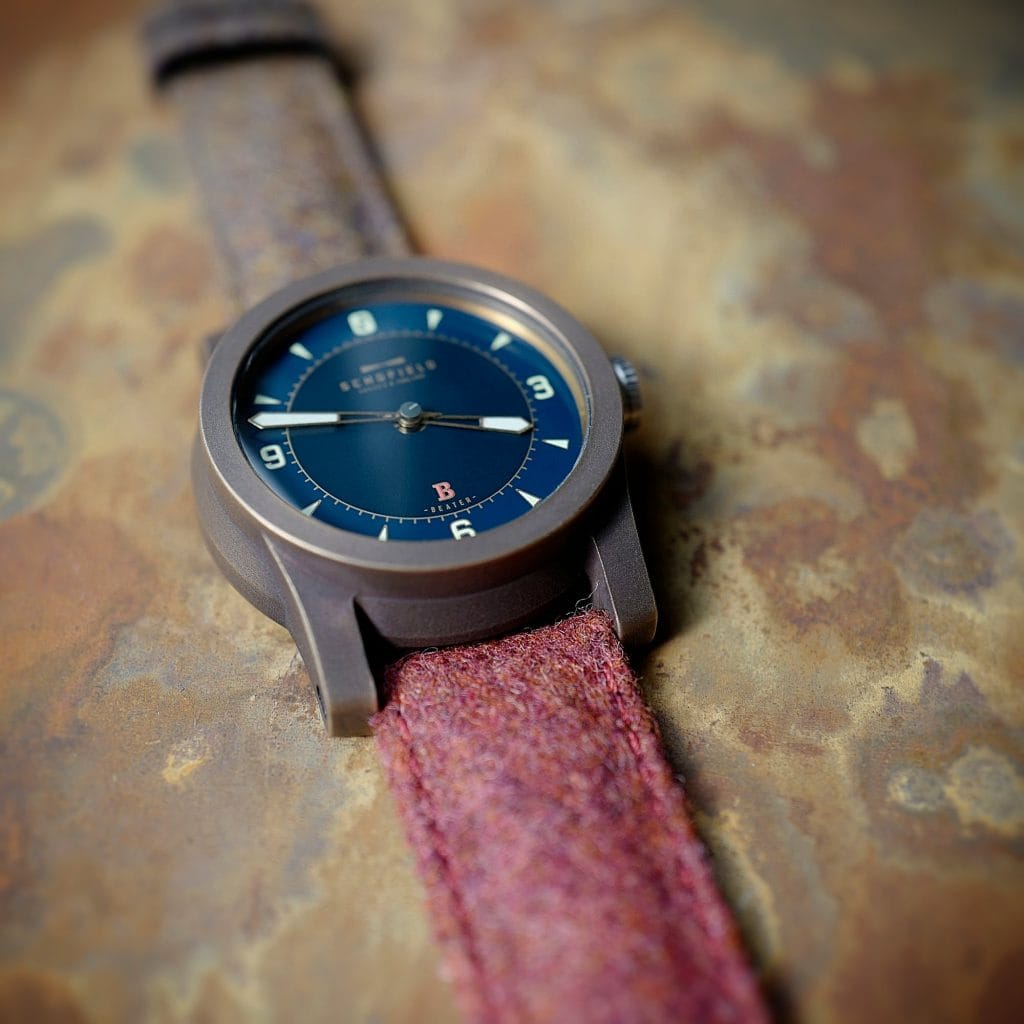 Patinated Bronze Beater with Mixed Strap