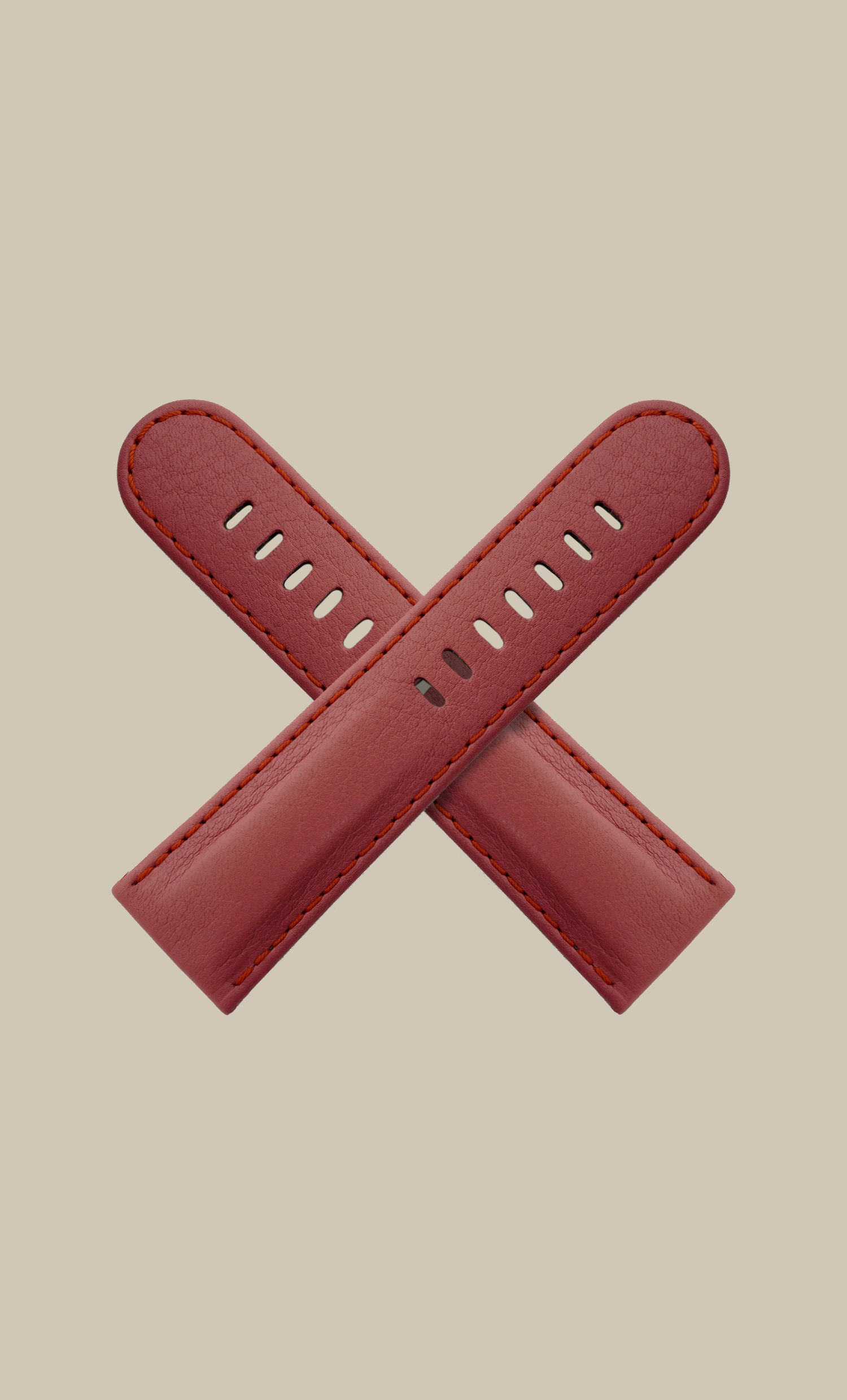Pink leather watch strap
