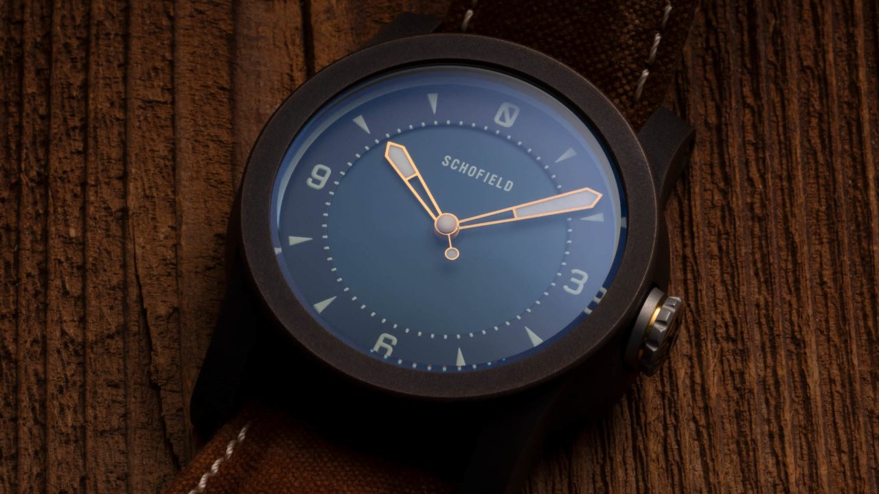Bronze watch Japanese indigo dial