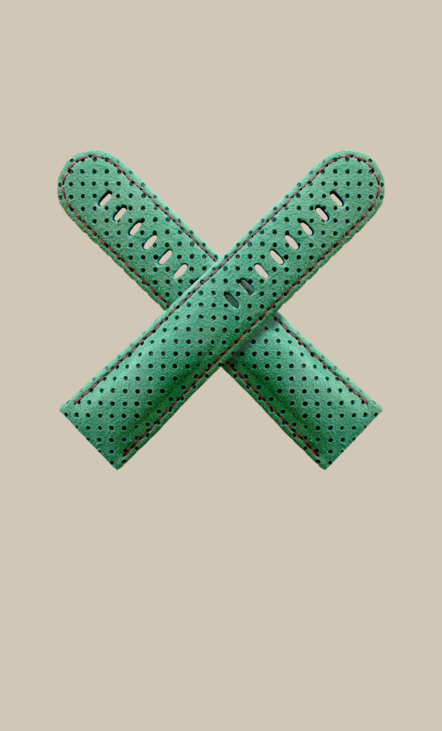 Green Perforated watch strap