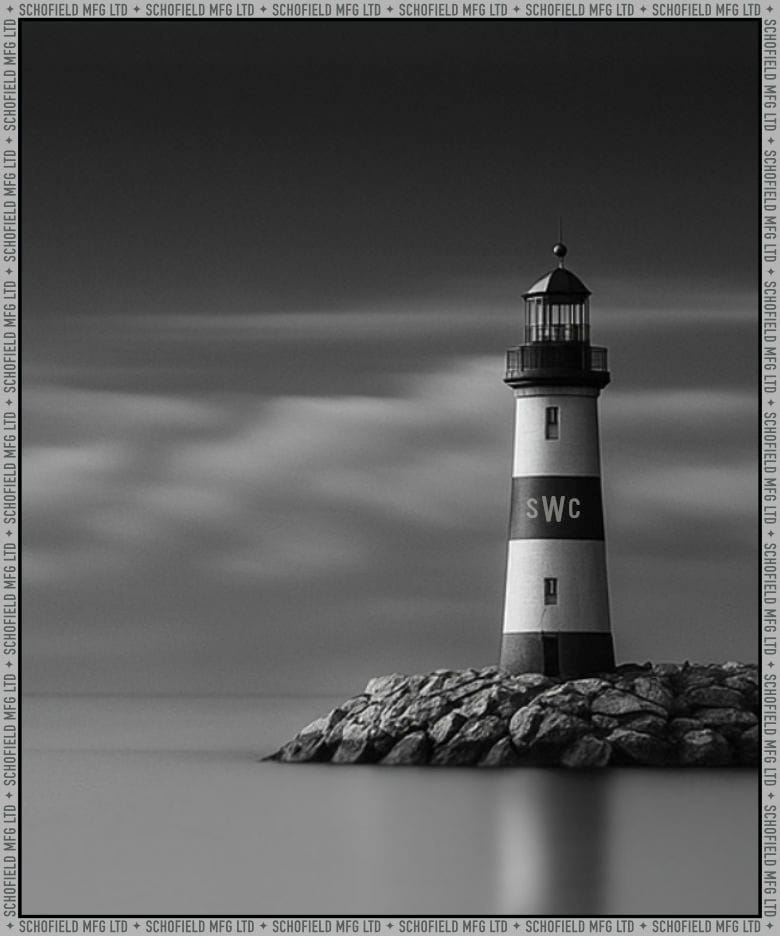 The Six Pips Lighthouse Image in black and White