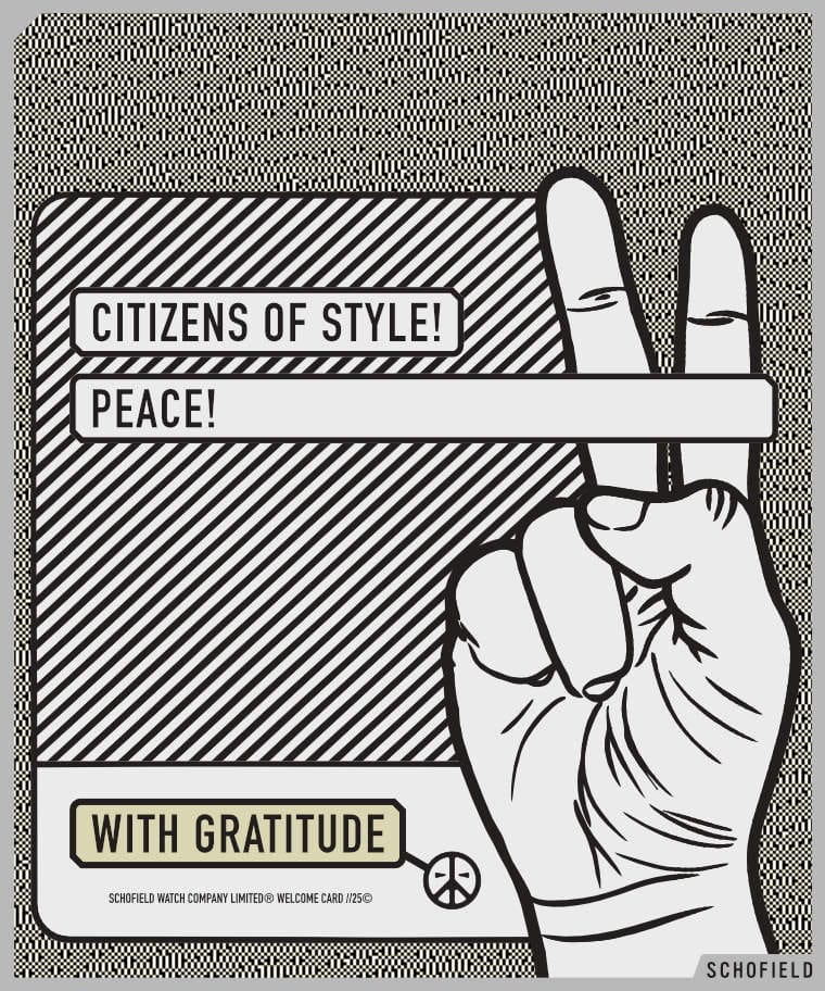 Giles Ellis Graphic Design work for the Schofield Welcome Card