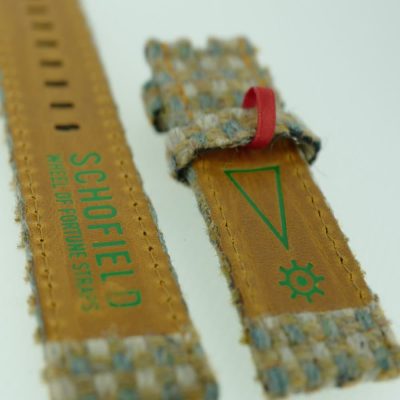 Cashmere Watch Strap reverse side with brown calfskin lining