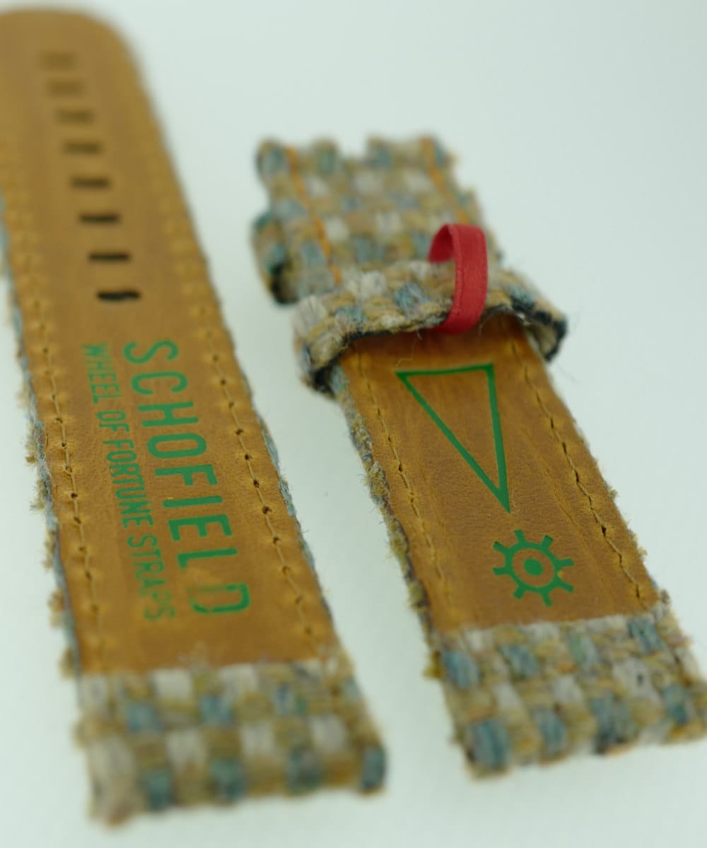 Cashmere Watch Strap reverse side with brown calfskin lining