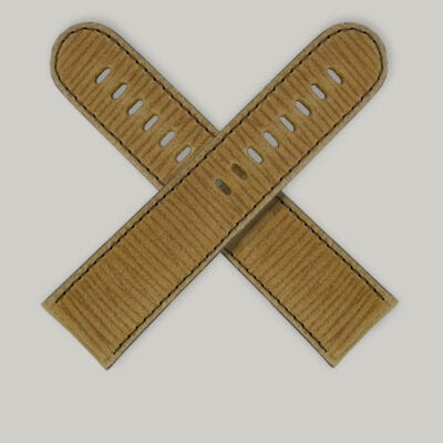 Cross-banded brown leather watch strap An unusually heavy textured Schofield watch strap in brown leather, tanned in the UK