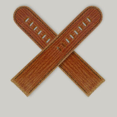 Brown leather watch strap Heavily textured, hard-wearing brown leather watch strap