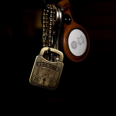 Brass padlock keyring by Schofield