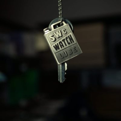 Brass oil can keyring