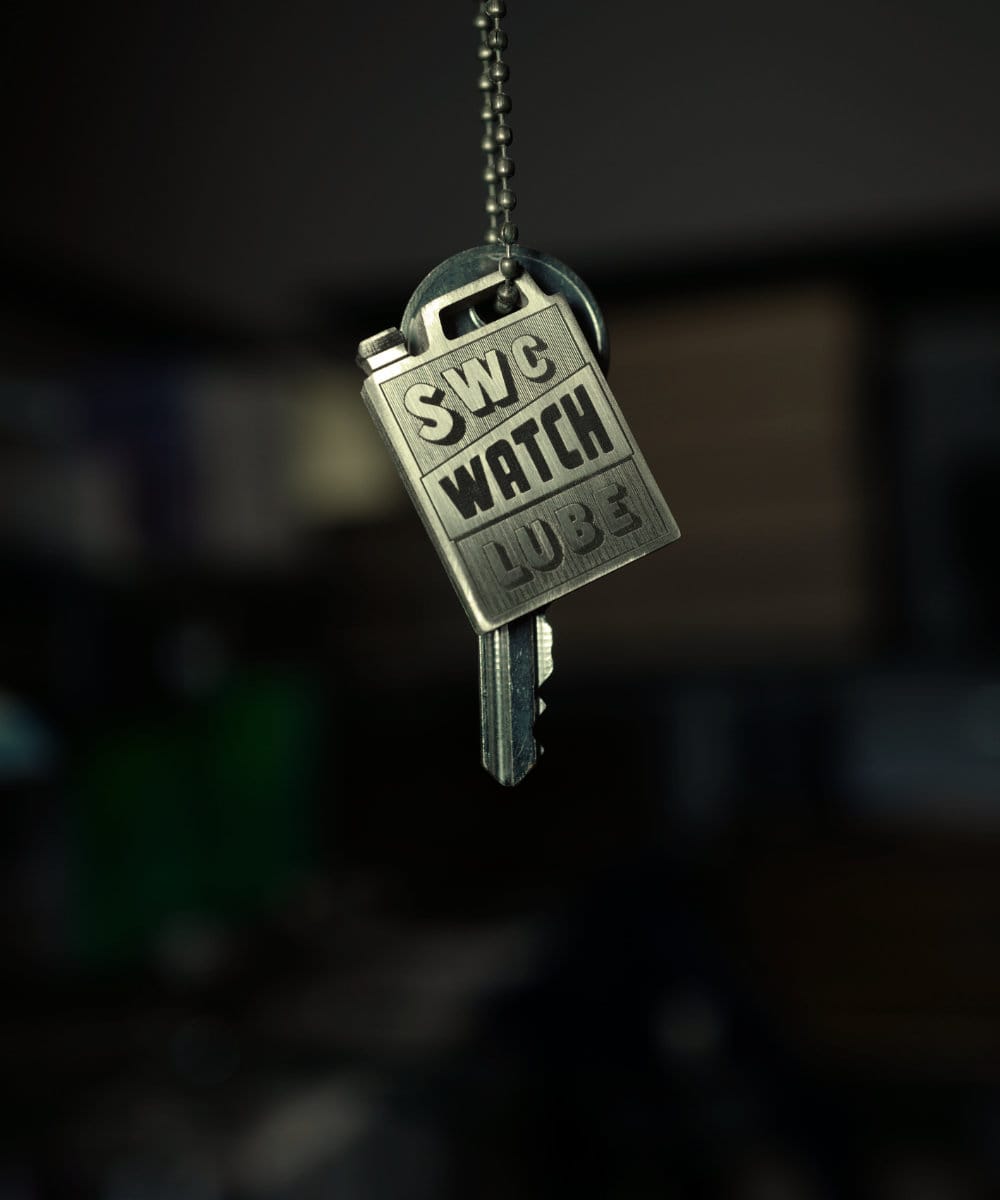 Brass oil can keyring