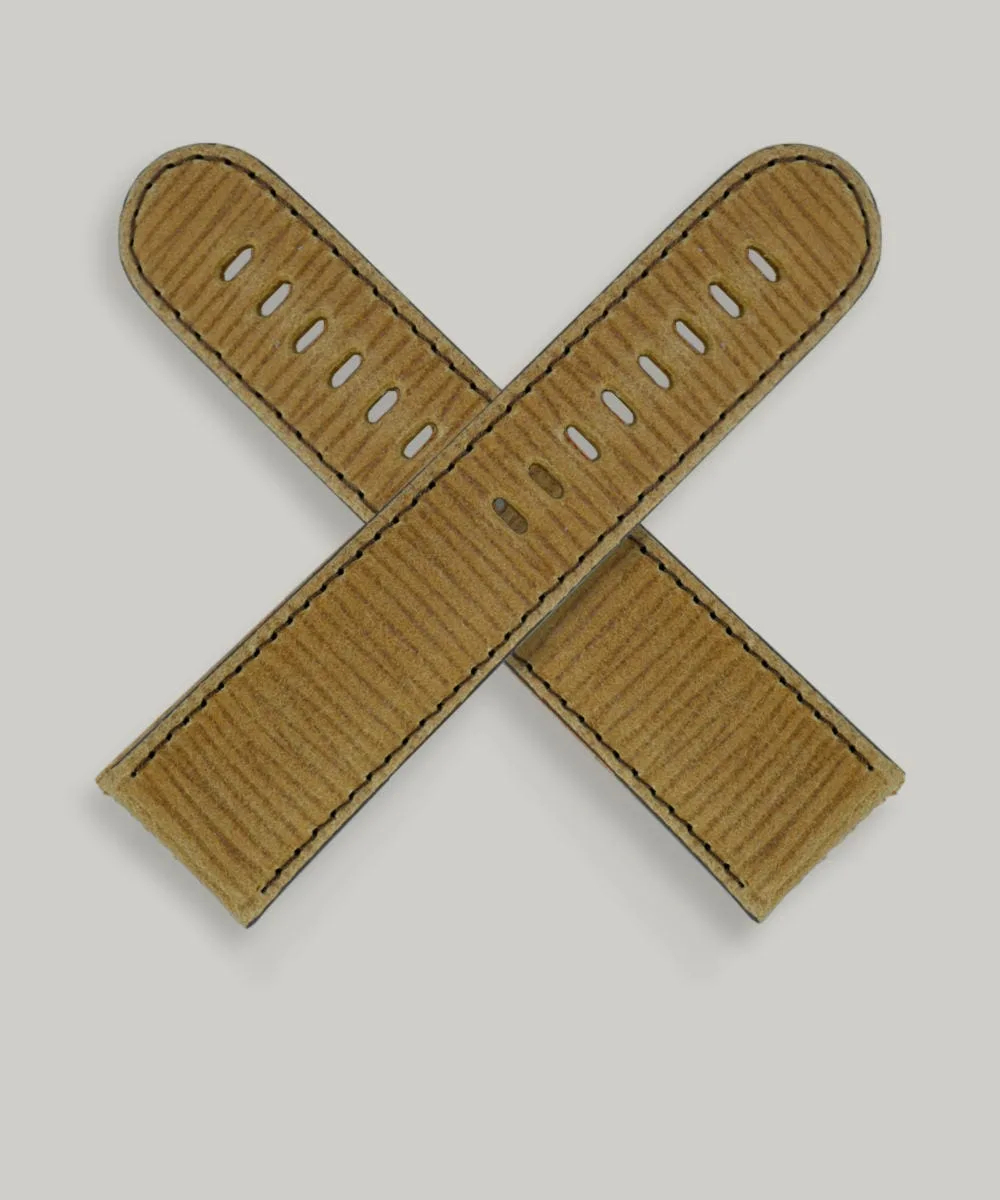 Tan textured strap for luxury watches.
