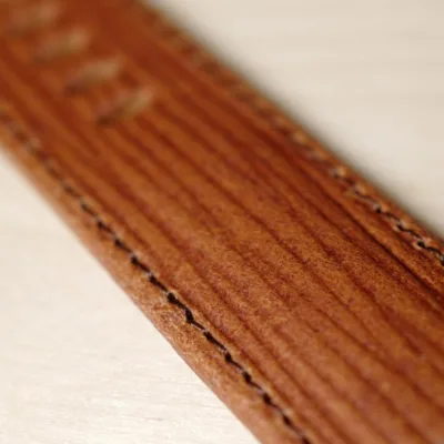 brown Bark Leather parallel ribs. Schofield leather watch straps. Like tree bark.