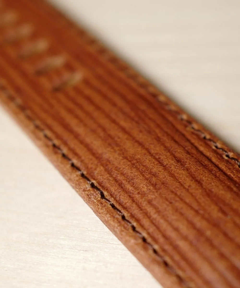 brown Bark Leather parallel ribs. Schofield leather watch straps. Like tree bark.