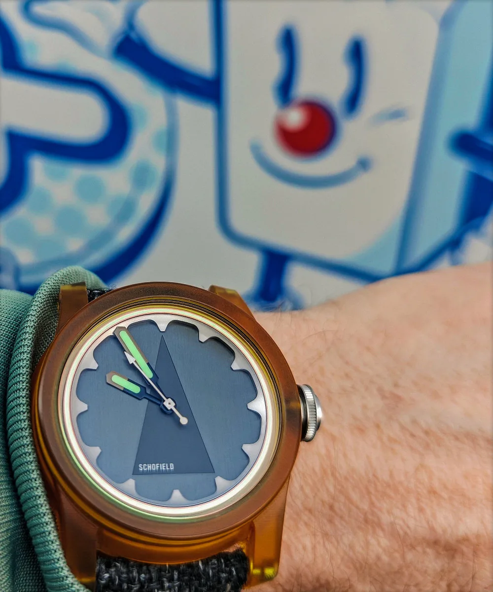 Schofield Ultem watch in Japan on wrist