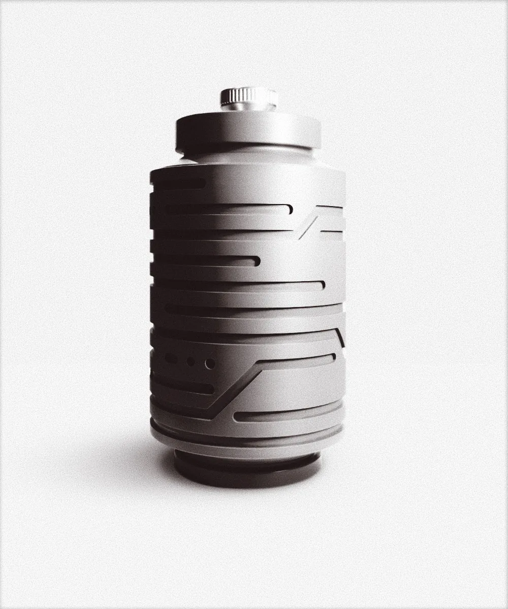 Machined acrylic canister for holding the Skeptiko
