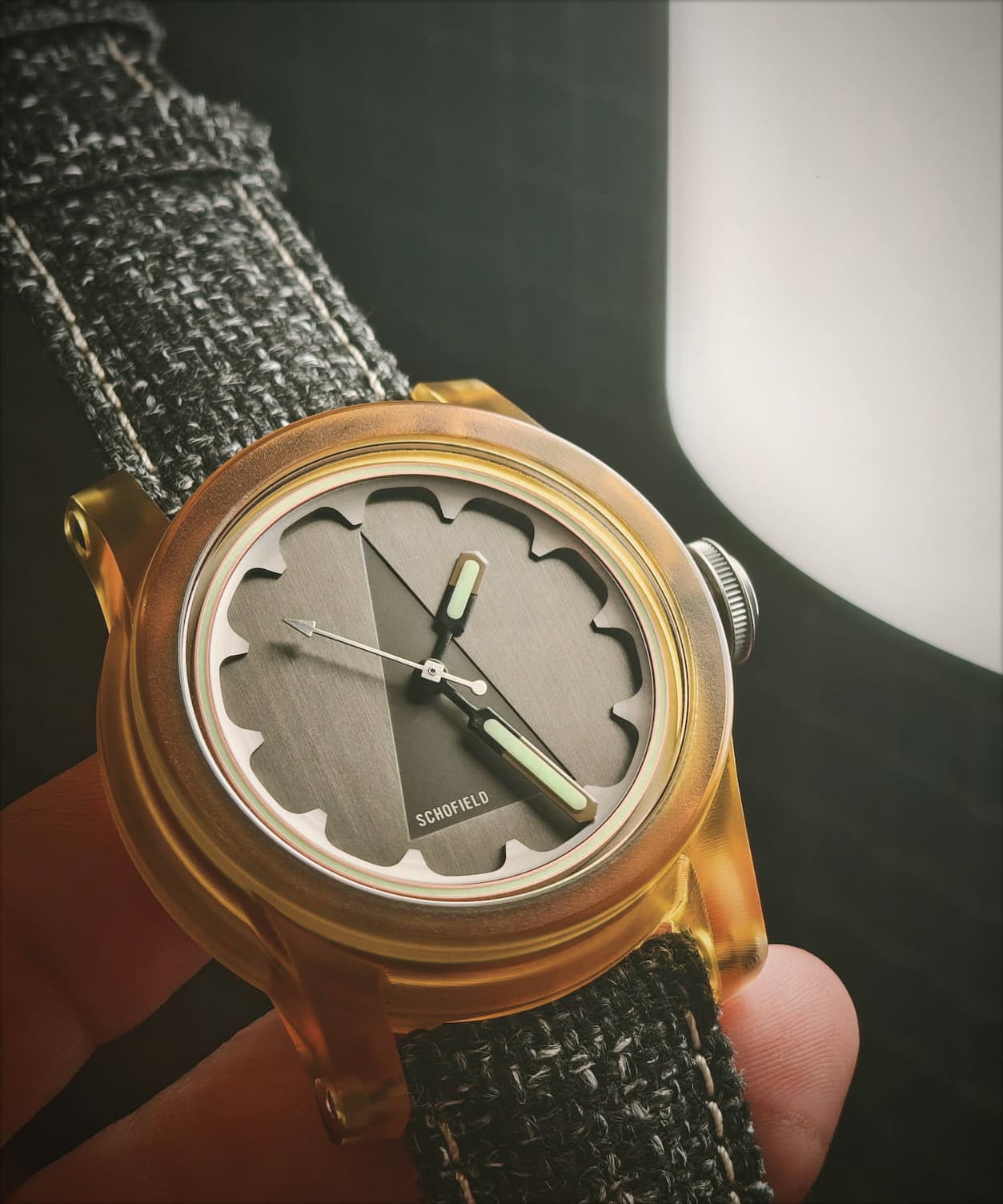 Schofield Skeptiko, the 70s filter on a Tokyo black strap 