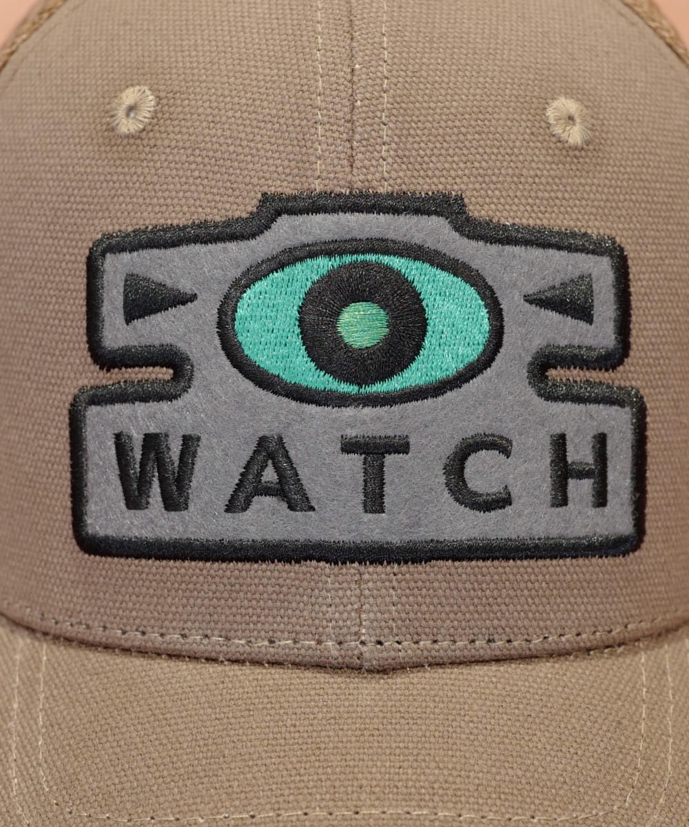 Watch cap patch Brown watch cap patch close-up showing the third eye