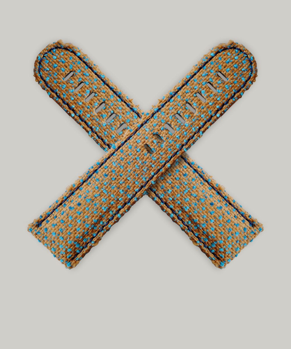 Schofield's electric wicker watch strap Schofield image in a cross shape of the electric wicker Chenille strap, brown with blue dots
