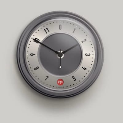 Small wall clock 2 for timeline with a grey dial