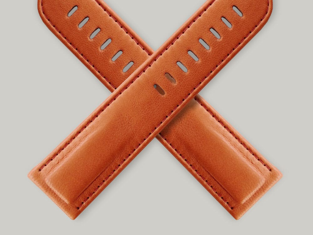 Tomato leather watch strap.