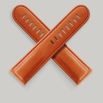 Luxury orange wax strap Tomato leather watch strap.