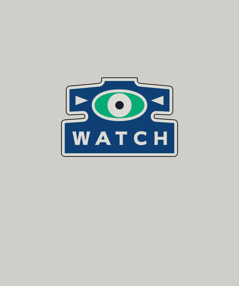 Blue watch patch graphic design with third eye